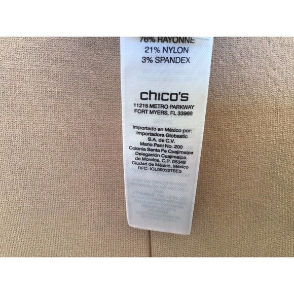 Chico's Slacks Women's Sz1 Tan Cotton/Spandex Cropped Pre-Owned - Picture 4 of 9